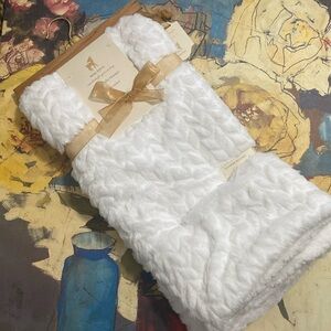 Faux Fur Baby Blanket Reverse Sherpa